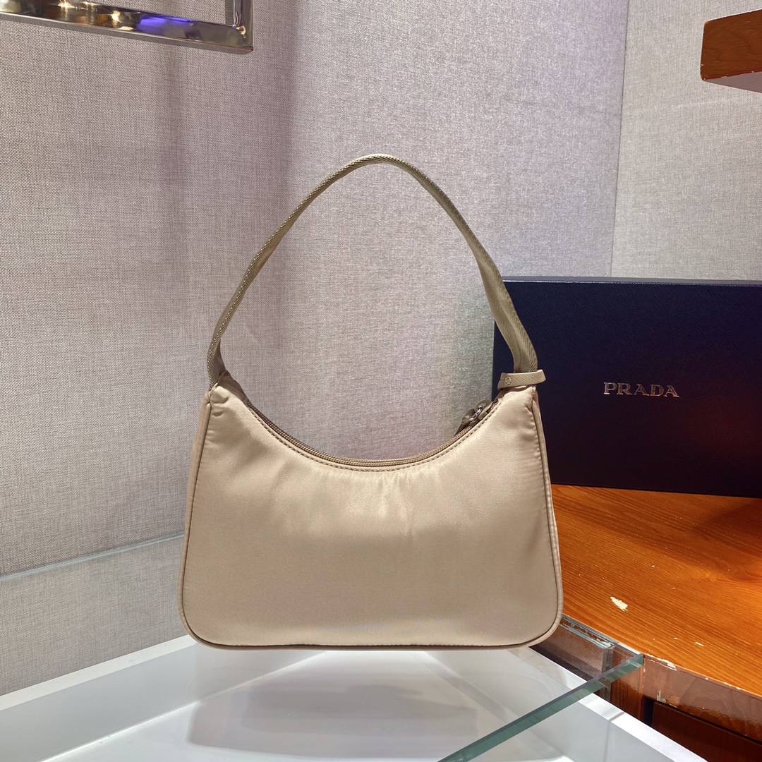 Prada Mini Re Nylon Re Edition 2000 Hobo Bag Handbag Desert Beige 1NE515